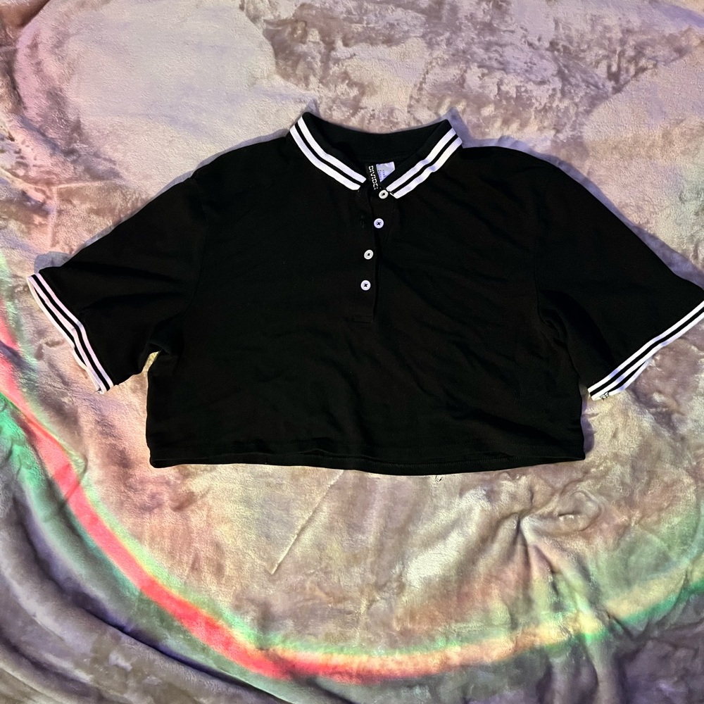 Black Polo Crop Top | Women | From Europe